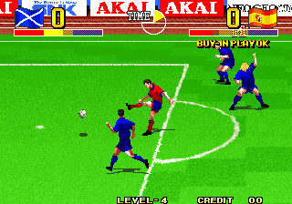 Play Arcade The Ultimate 11 - The SNK Football Championship / Tokuten Ou -  Honoo no Libero Online in your browser 