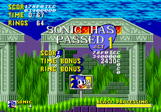 Play Genesis Sonic 1 Blastless Online in your browser 